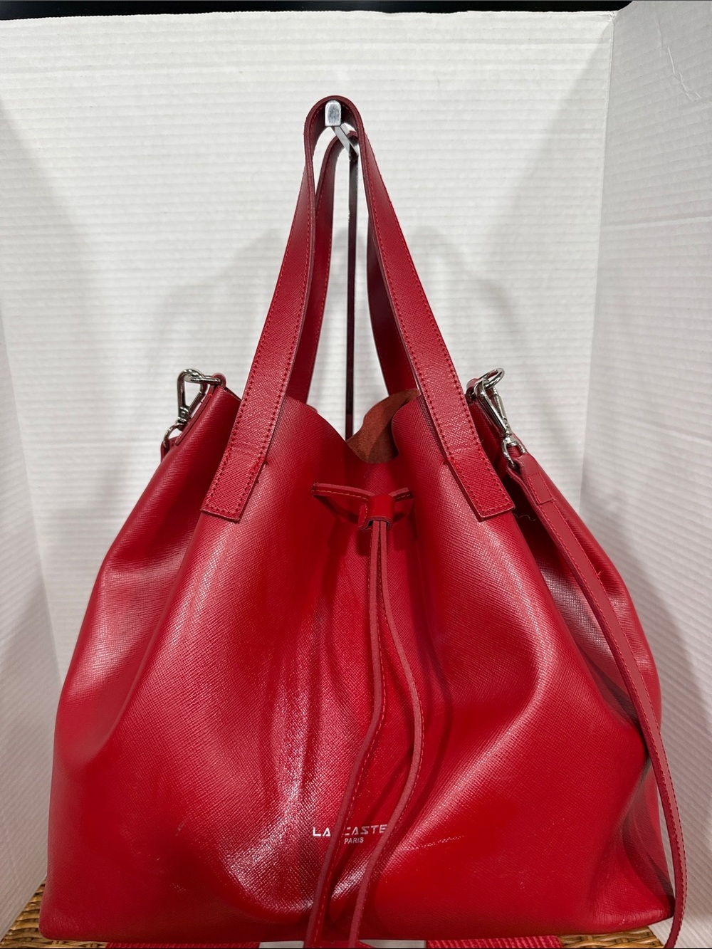 Lancaster Saffiano Leather Bucket Bag